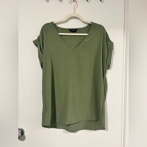Olive V-Neck Blouse by Abrand